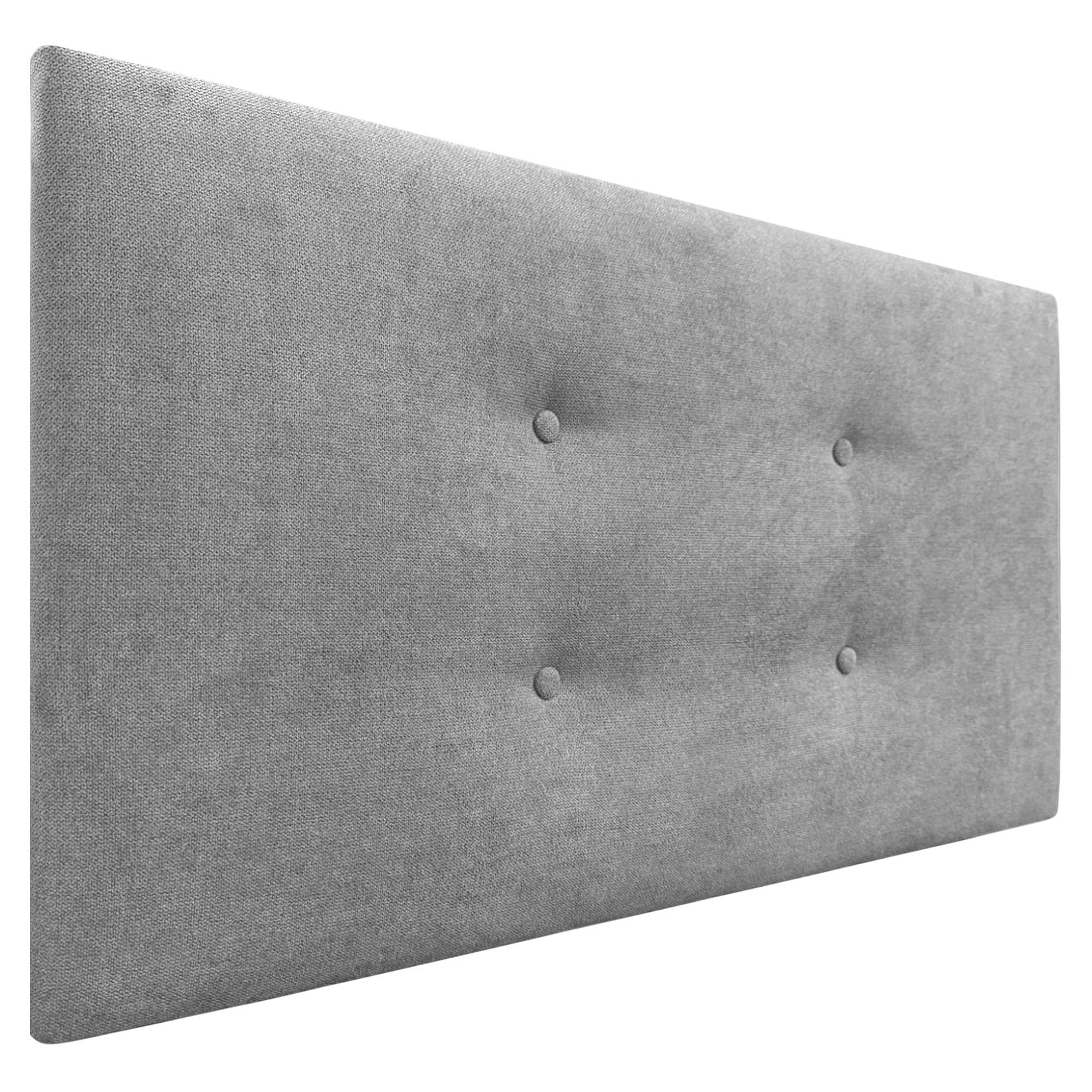 Dhome cabecero de tela aqualine pro con 2 hileras de botones cabezal tapizado cama lujo (gris, 90cm)