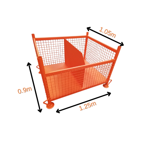 Panier de stockage grillagé avec séparation peint orange Repamine - 2