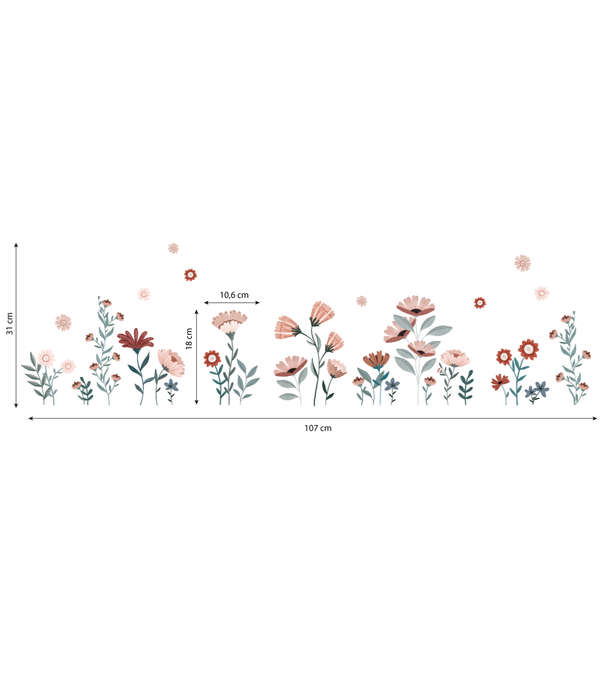 Adesivi murali con fiori dell'oceano 29,7x42 cm, Lilipinso - 5