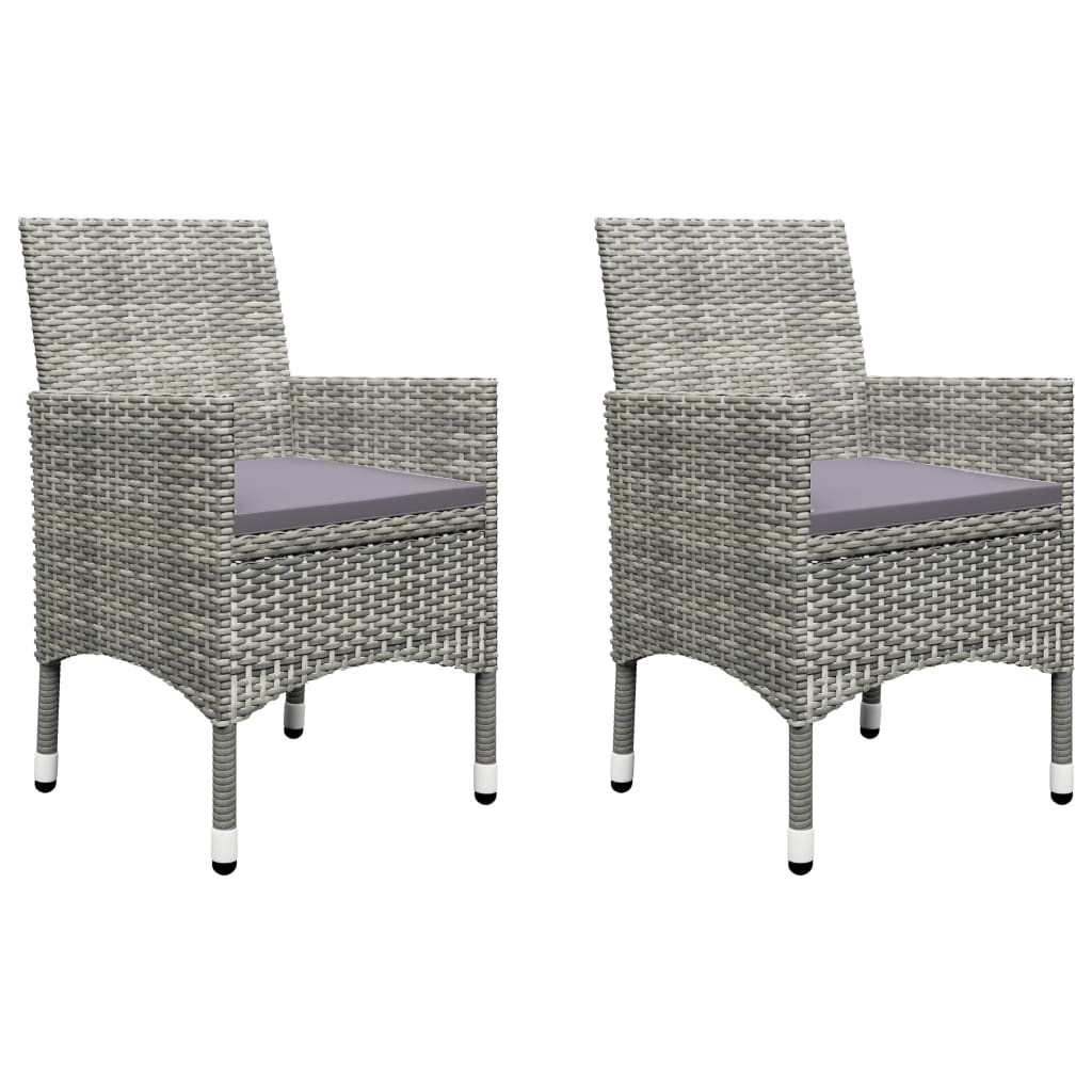 Maison Exclusive - Set Bistrot Giardino 3 pz Polyrattan e Vetro Temperato Grigio - 3