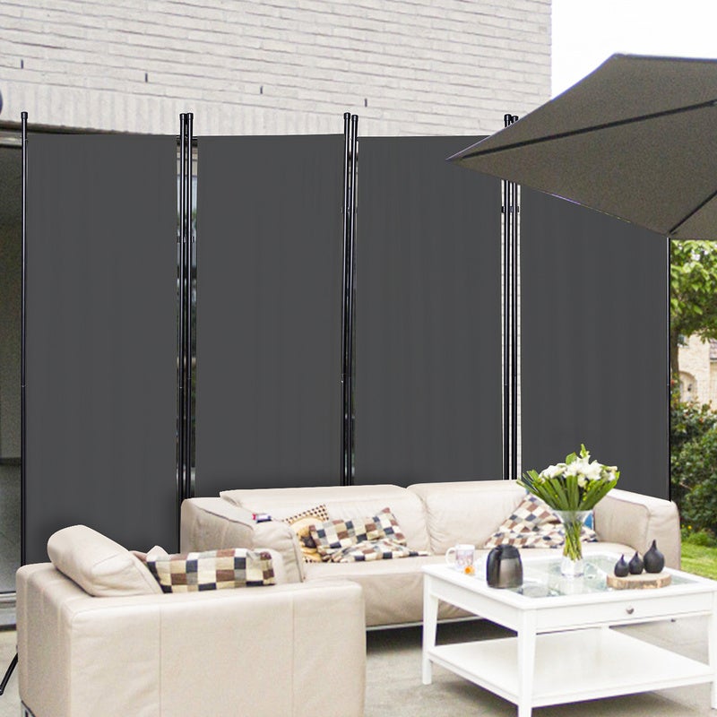 Paravent sur Pied Pliable Paravent séparateur de pièce Moderne Écran pour Jardin Cloison 4 Panneaux 200x170cm Anthracite - 5