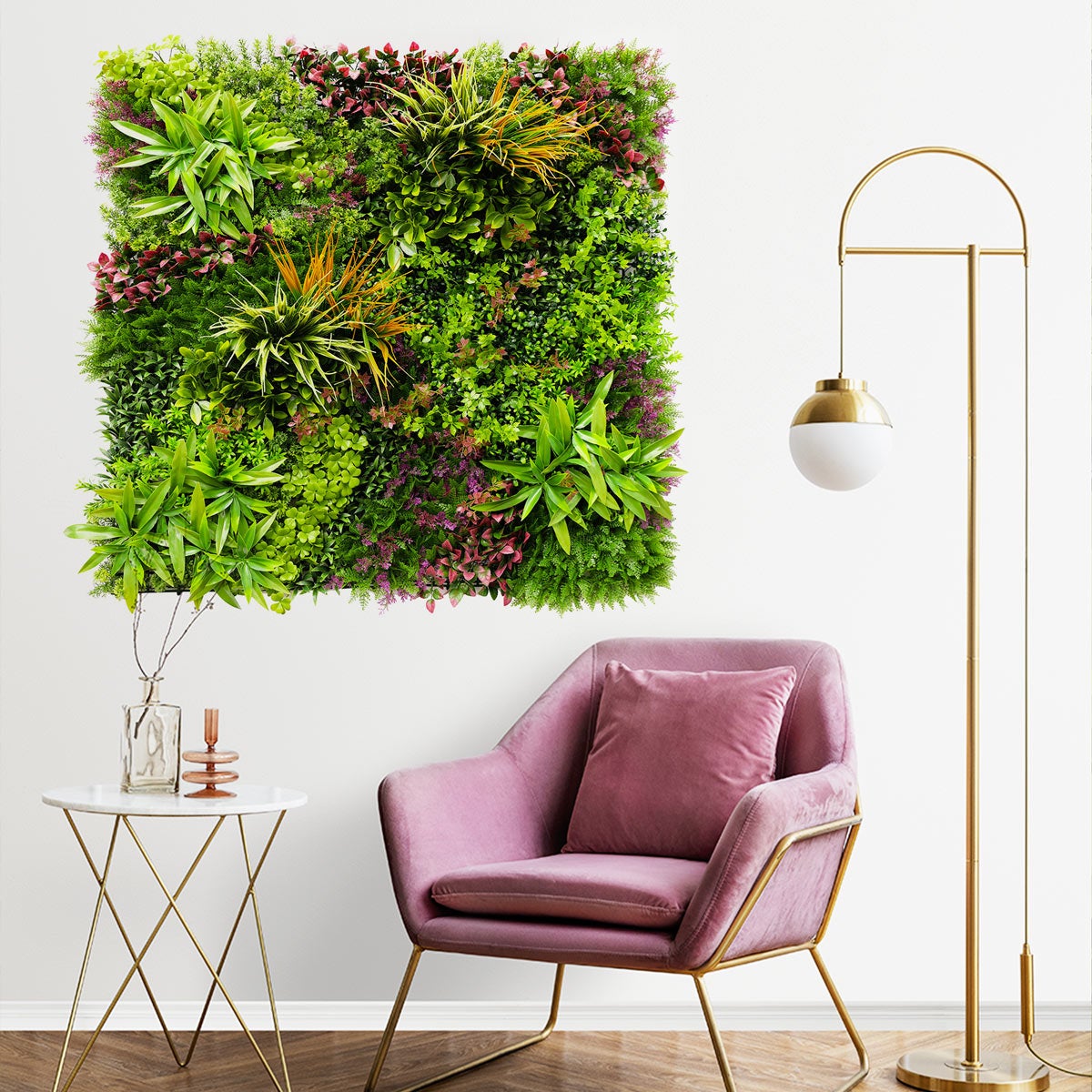 Brise vue mur vegetal artificiel 5m² Wood Color pour mur balcon cloture - 3