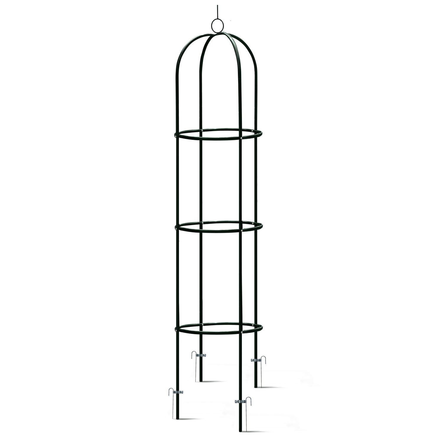 Pergola ogrodowa kolumnowa metalowa czarna na kwiaty róże 200x40cm + kotwy Plonos - 4
