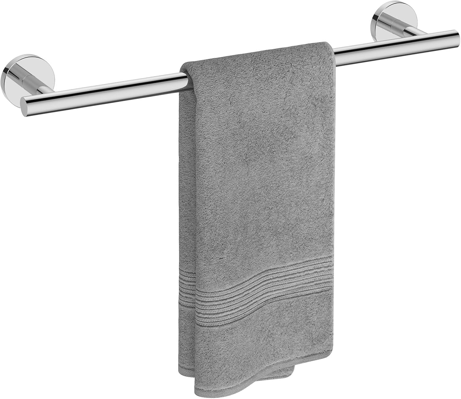 Wieszak na ręczniki, stal nierdzewna, odpowiedni do łazienki lub kuchni (50 cm, błyszczący srebrny)