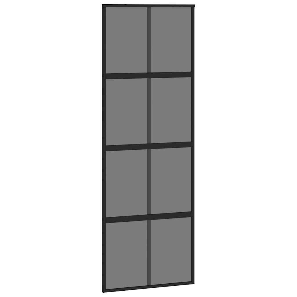 Puerta corredera con herrajes negro 76x205 cm vidrio templado vidaXL - 5
