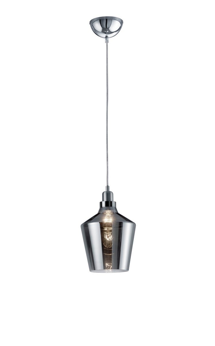 Lampa wisząca CALAIS czarna-chromowana 1xE27x60W szkło wym:130x20x20cm IP20 Trio
