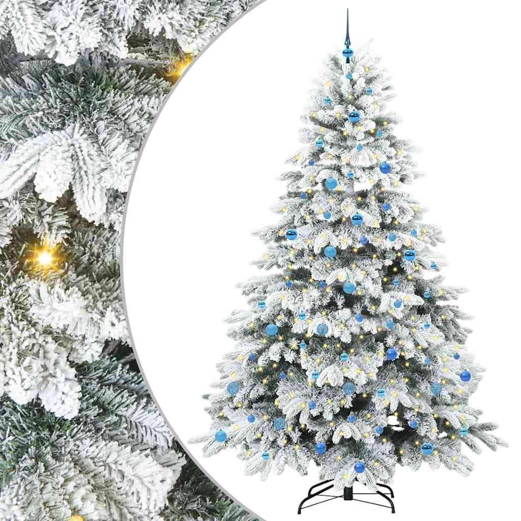 Sztuczna choinka z 300 diodami LED Zielony 240 cm PE i PVC