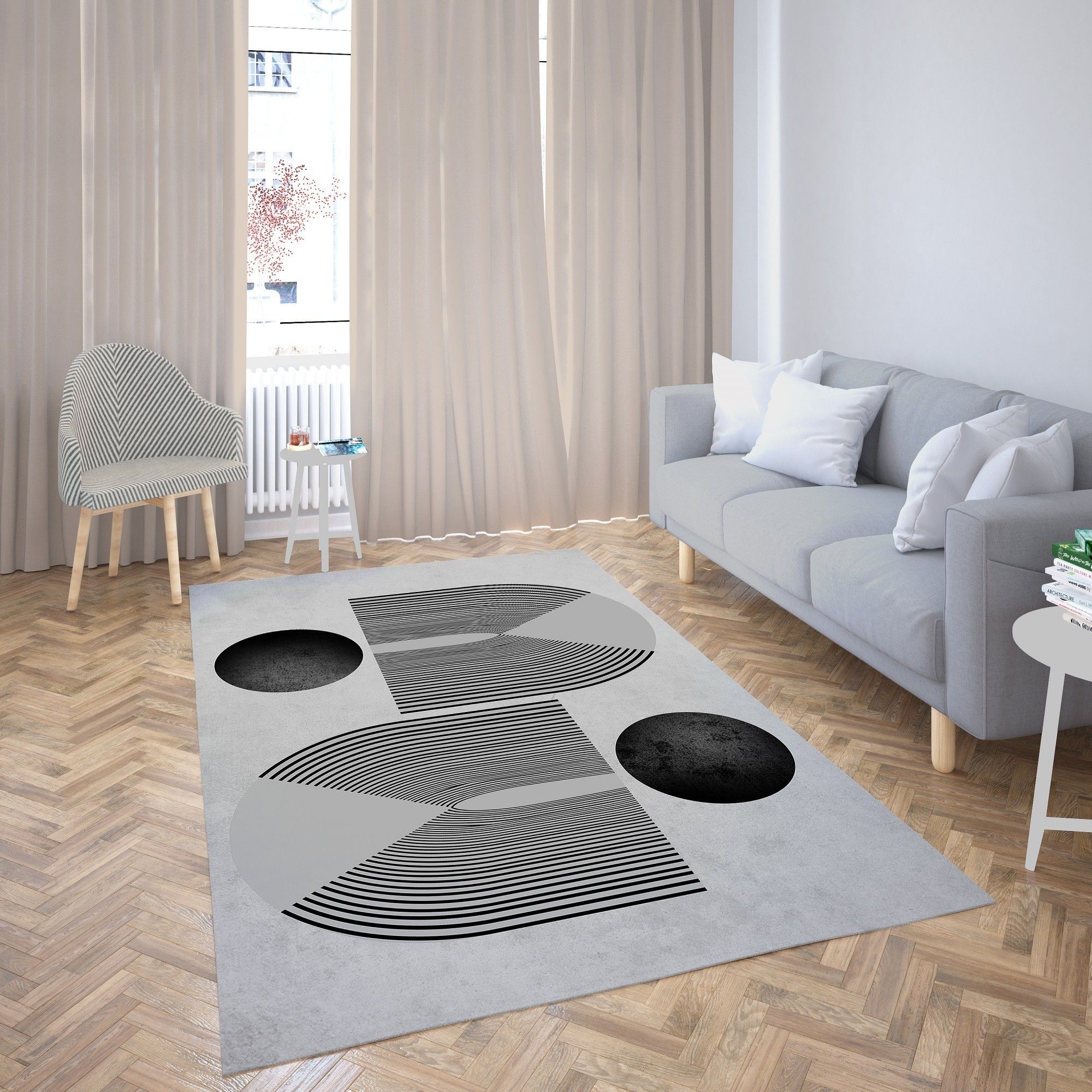 Tapetes SEVENTIES CinzentoPreto - 160x230 - 5
