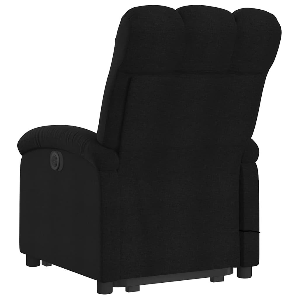 Fauteuil de massage inclinable en tissu noir - 5