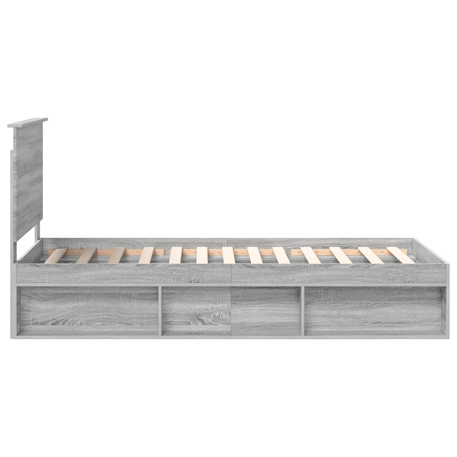 Cadre de lit gris 90 x 190 cm bois massif de pin - 8