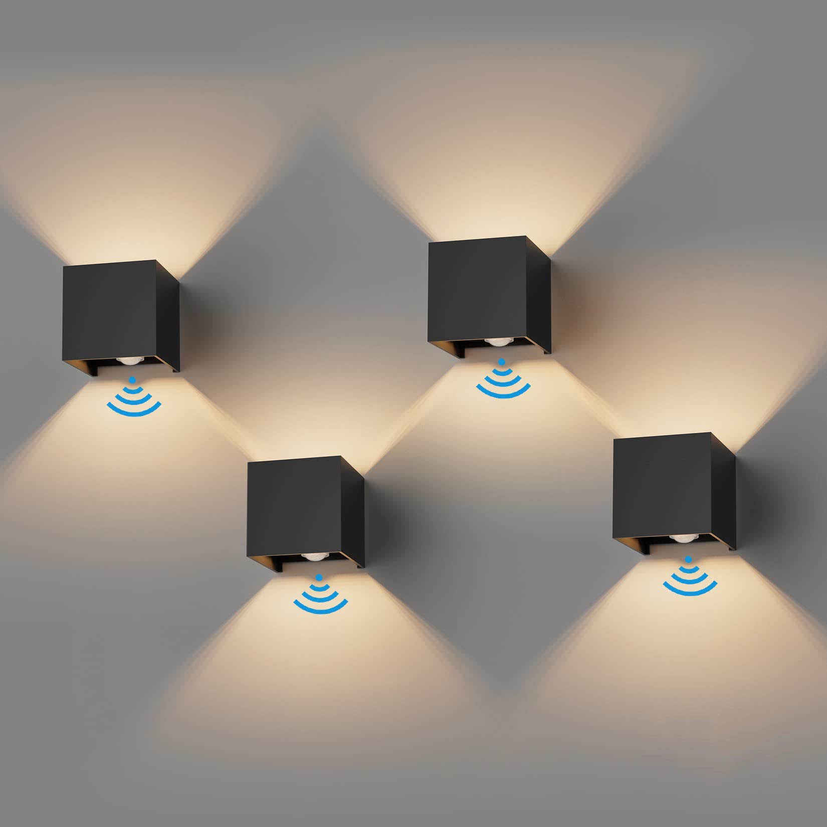 Applique LED Cubo 12W 1000 Lumen – Luce Fredda Regolabile Up/Down 0-120°, Impermeabile IP65 Per Interno/Esterno, Alluminio Bianco
