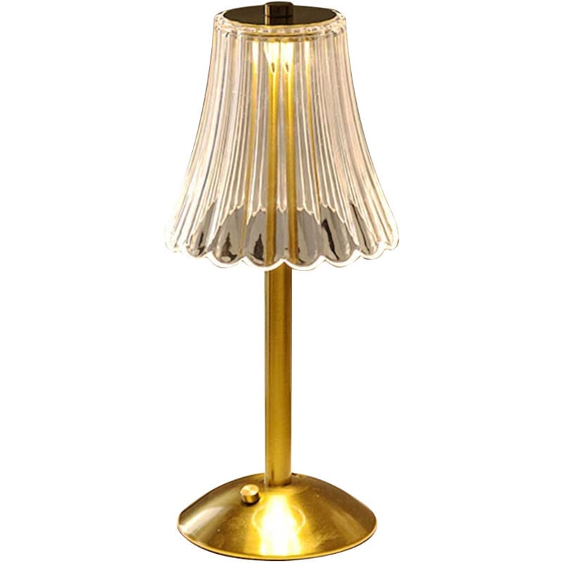 Lampe Chevet LED Vintage - Commande Tactile - 3 Couleurs - Charge USB - Portable
