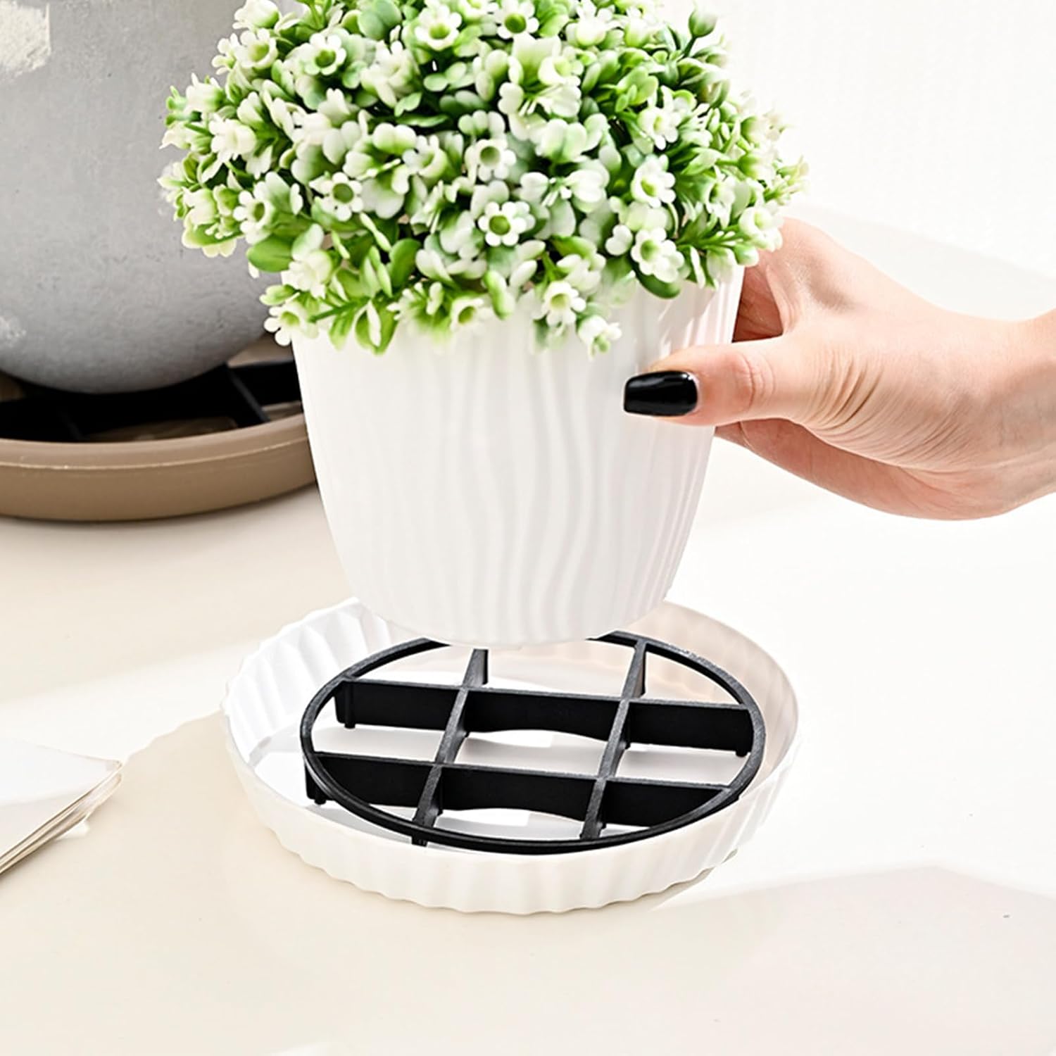 (12 cm) Pacote com 20 Niveladores para Vasos de Plantas, Suportes de Drenagem para Vasos Redondos, Elevadores para Vasos de Flores, Suporte para - 6