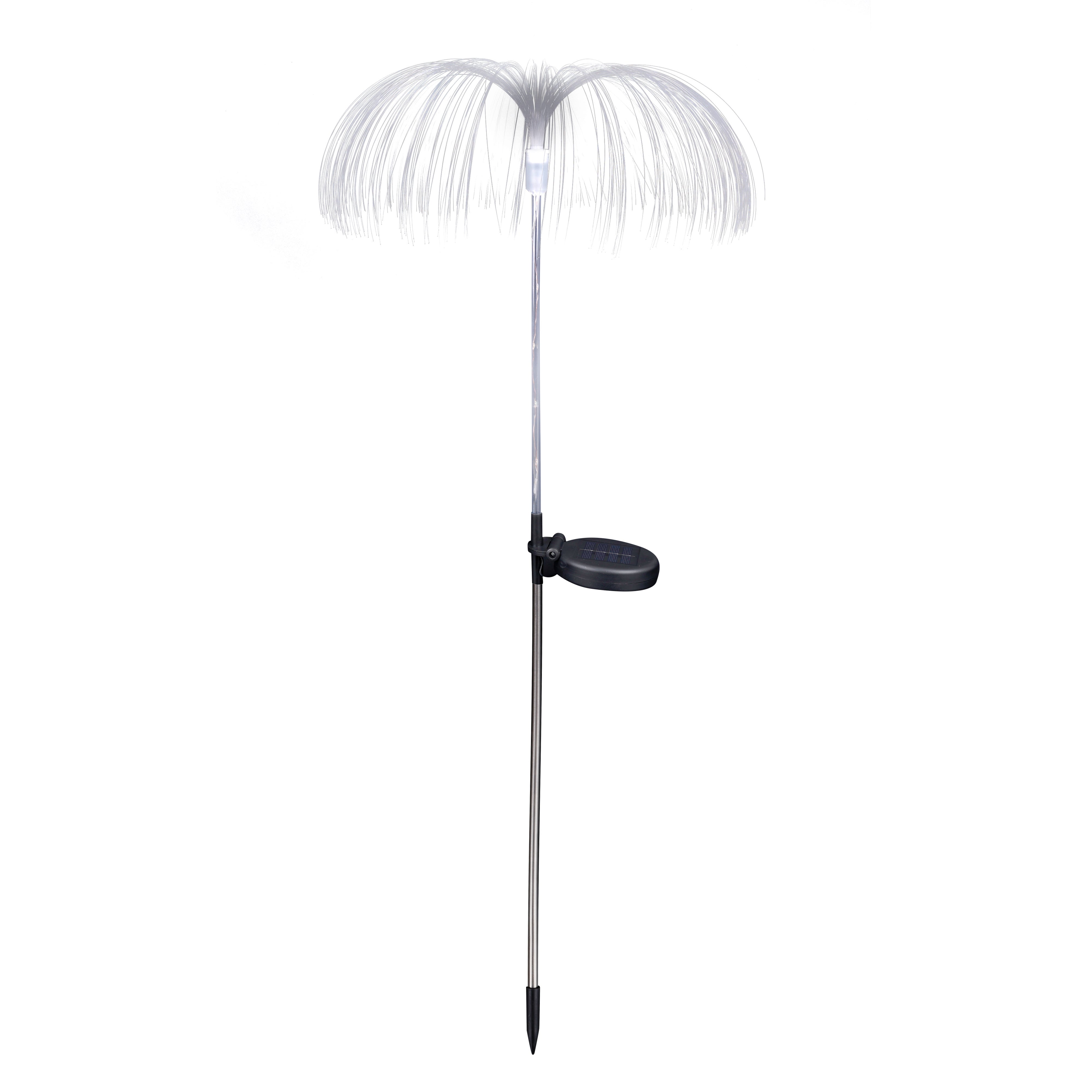 Lampa LED solarna wbijana meduza 77cm IP44 z czujnikiem zmierzchu ogrodowa lampka biała MasterLED