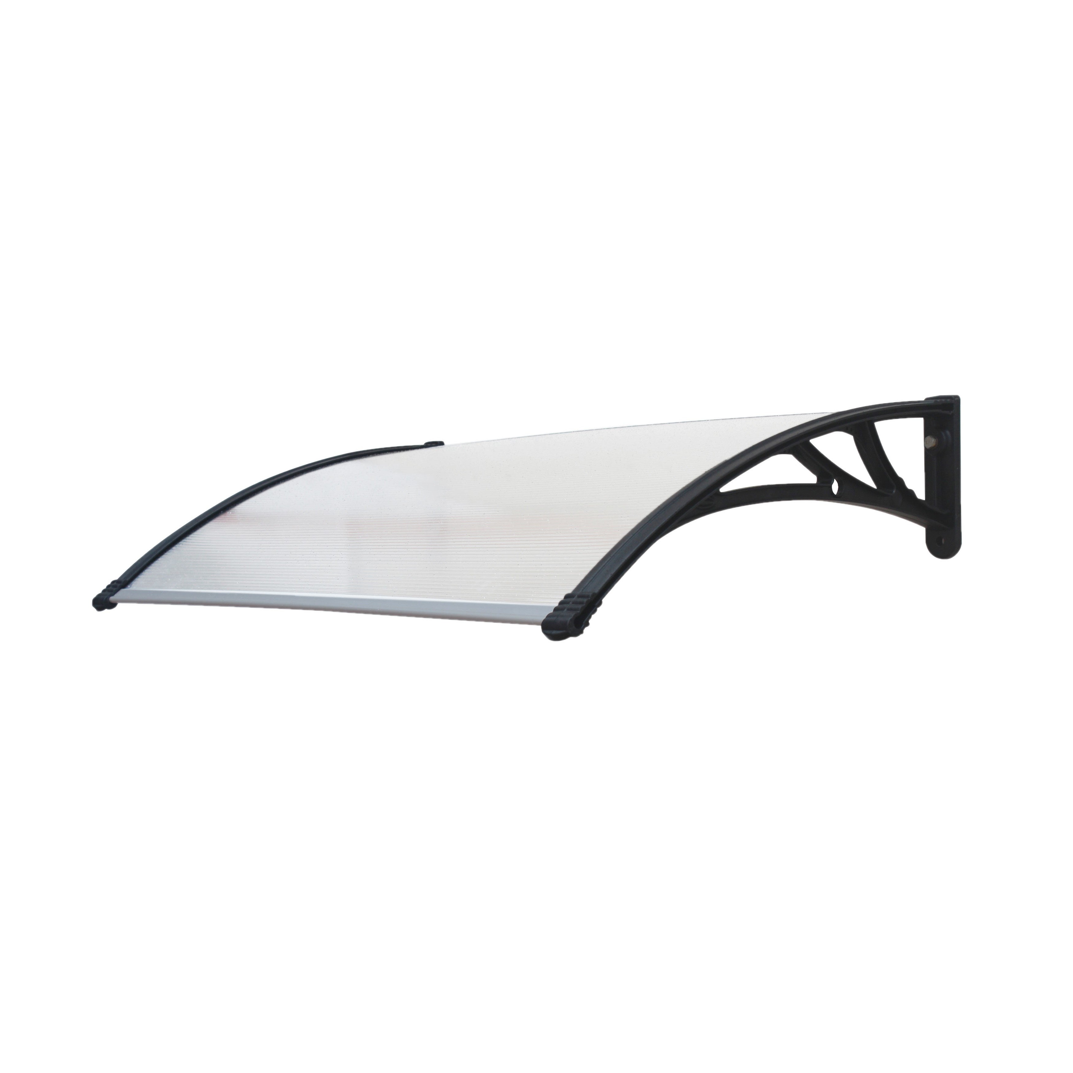 Marquesina puerta exterior 120x80cm – policarbonato 5,2mm – soportes pvc antracita – fácil montaje