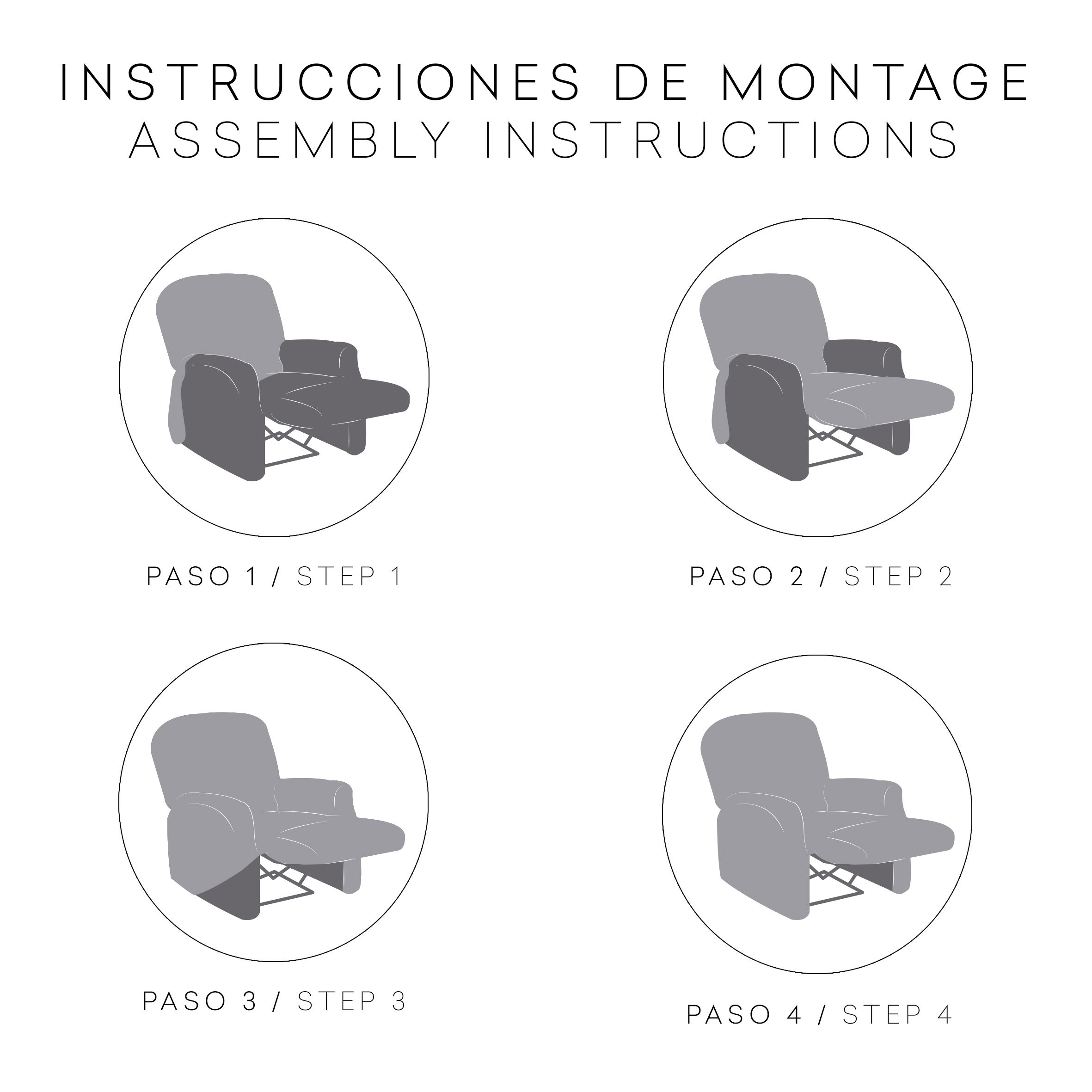 Copripoltrona Jaz relax XL bielastico grigio 60 - 110 cm - 5