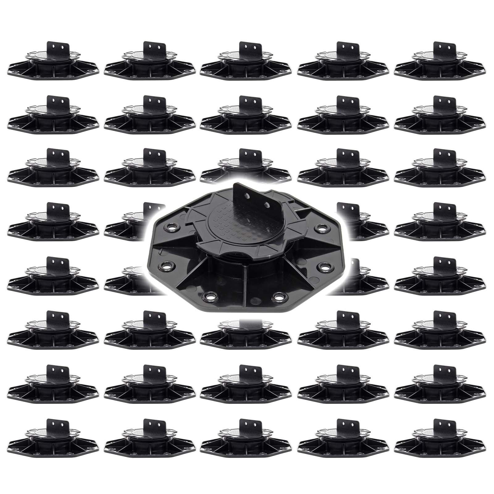 Lot De 24 Plots De Terrasse Réglables VEVOR - Hauteur 30-60 Mm, Charge 907 Kg, PP, Pour Bois, Béton, Métal
