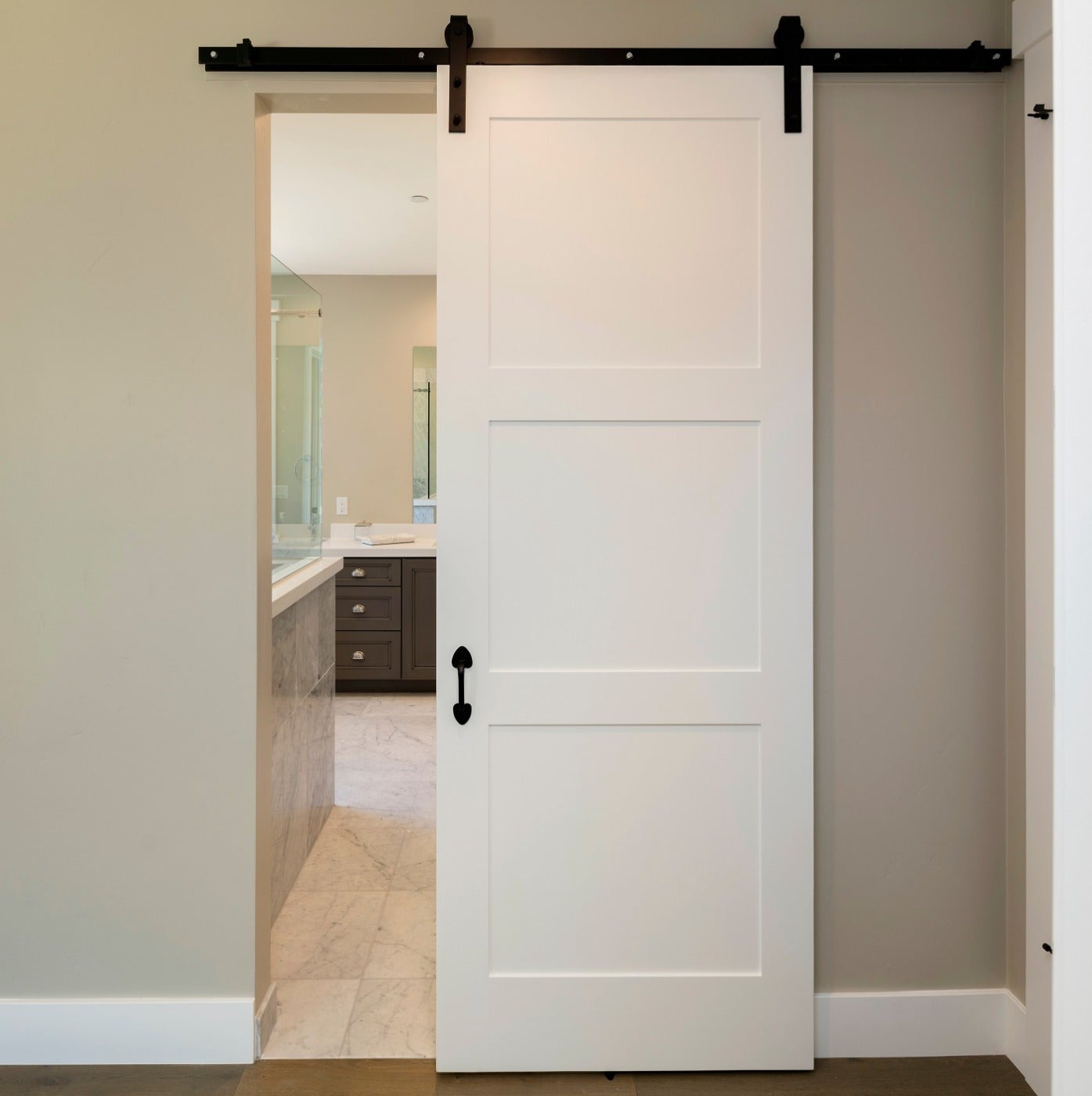 System drzwi przesuwnych PSG Barn Door wzór Simple stalowy czarny 2000 mm 1 szt. - 6