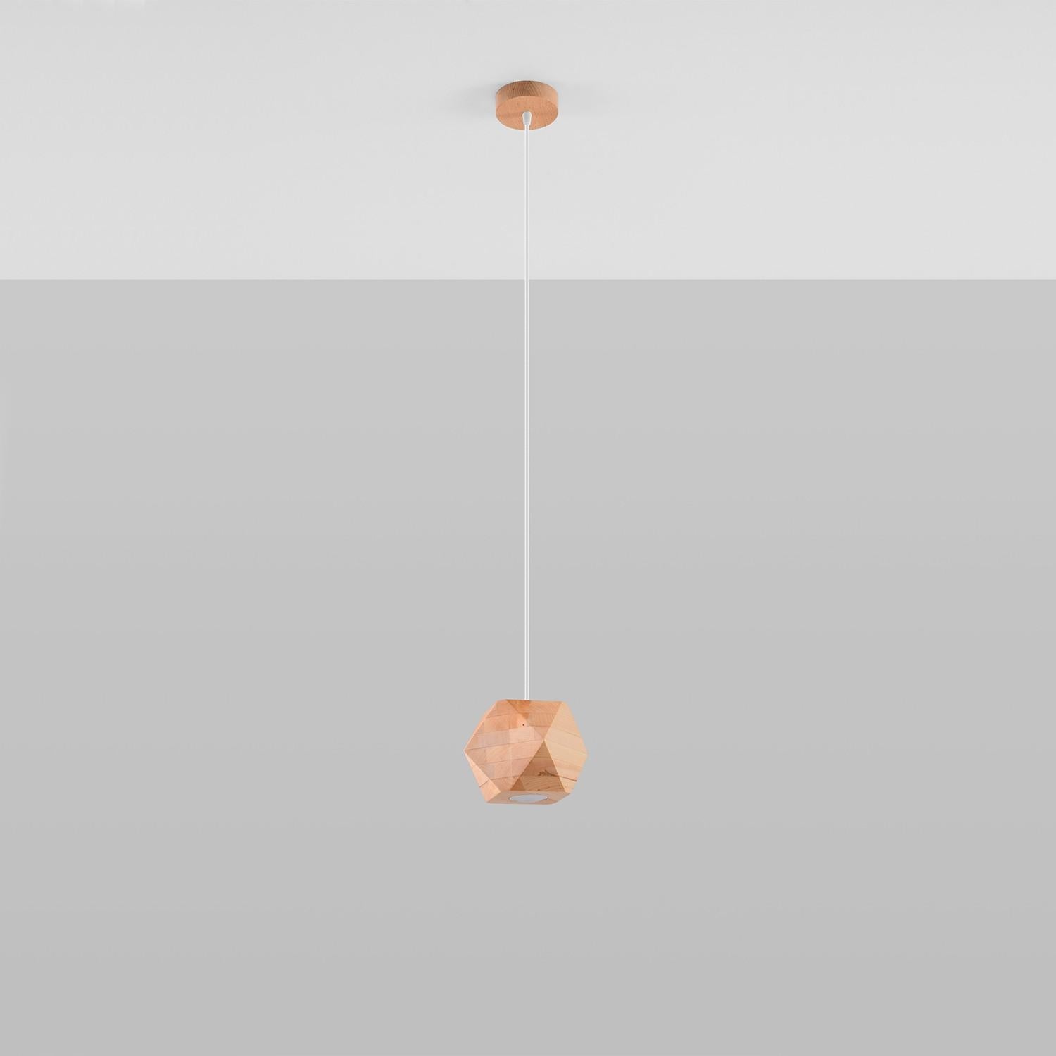 Lampa sufitowa wisząca Woody jasne drewno 1xGU10x40W wym: 120 x 12 x 12 cm metal Sollux Lighting