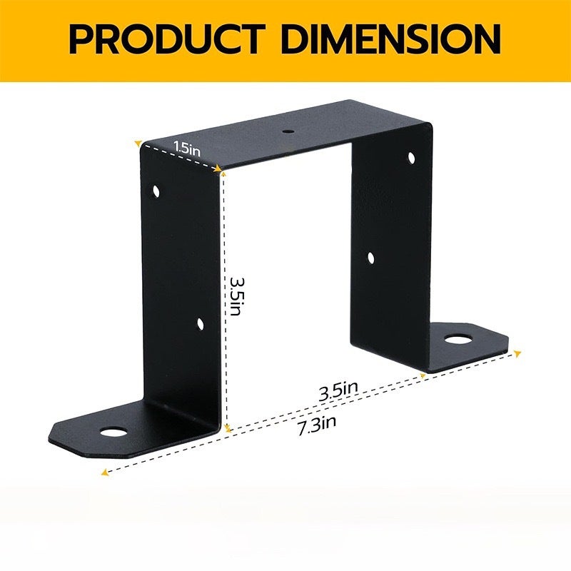 Lot de 4 colliers de serrage carrés en forme de U, support de fixation murale pour poteaux de clôture, supports de fixation murale adaptés - 5