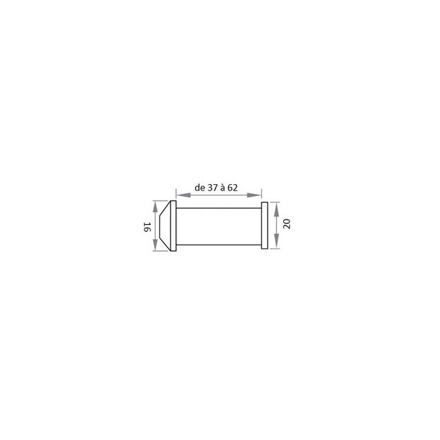 Microviseur pour porte de 37 à 58mm et 63 à 70mm diamètre 12mm laiton poli HERACLES MICRO 11