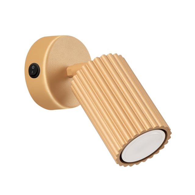 Kinkiet Karbon w kolorze Złotym z włącznikiem