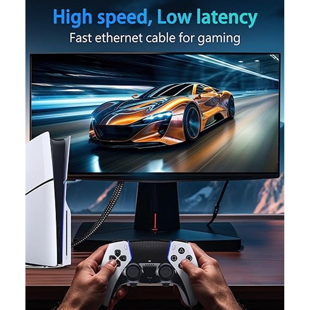 Cat 8 Câble Ethernet 20M,(40Gbps 2000Mhz/s) Gigabit Rj45 STP Câble Blindé Internet Réseau Lan Patch pour Modem Routeur Ordinateur TV PC - 3