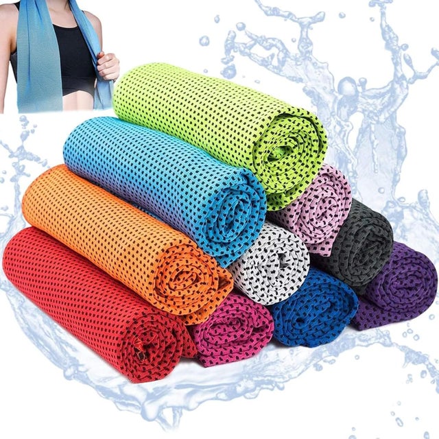 Serviette Rafraîchissante Instantanée - 10 Pièces Microfibre pour Sports, , Yoga, Voyage, Facile à Utiliser