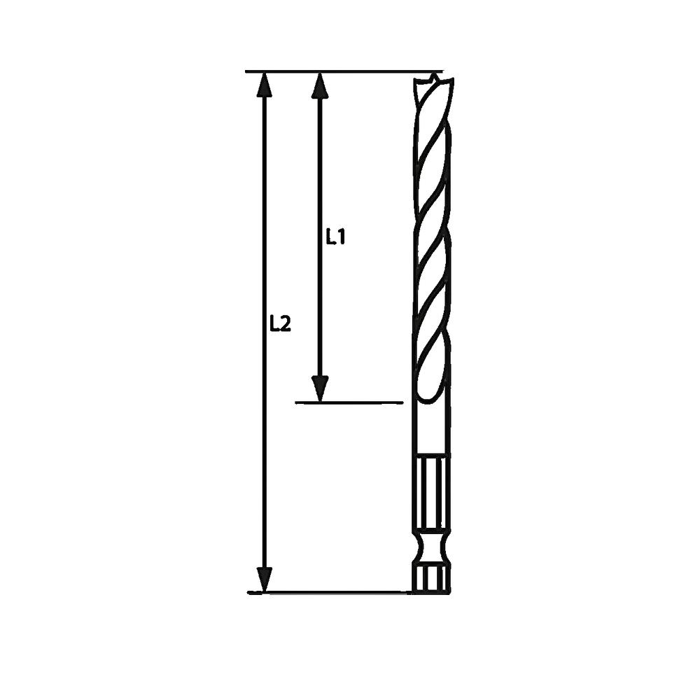 Meche Bois Queue Six Pans 1/4 Ø3X33X74mm - 2