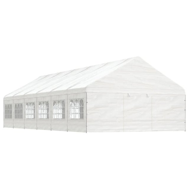 Gazebo con tetto bianco 13,38x5,88x3,75 mt in polietilene
