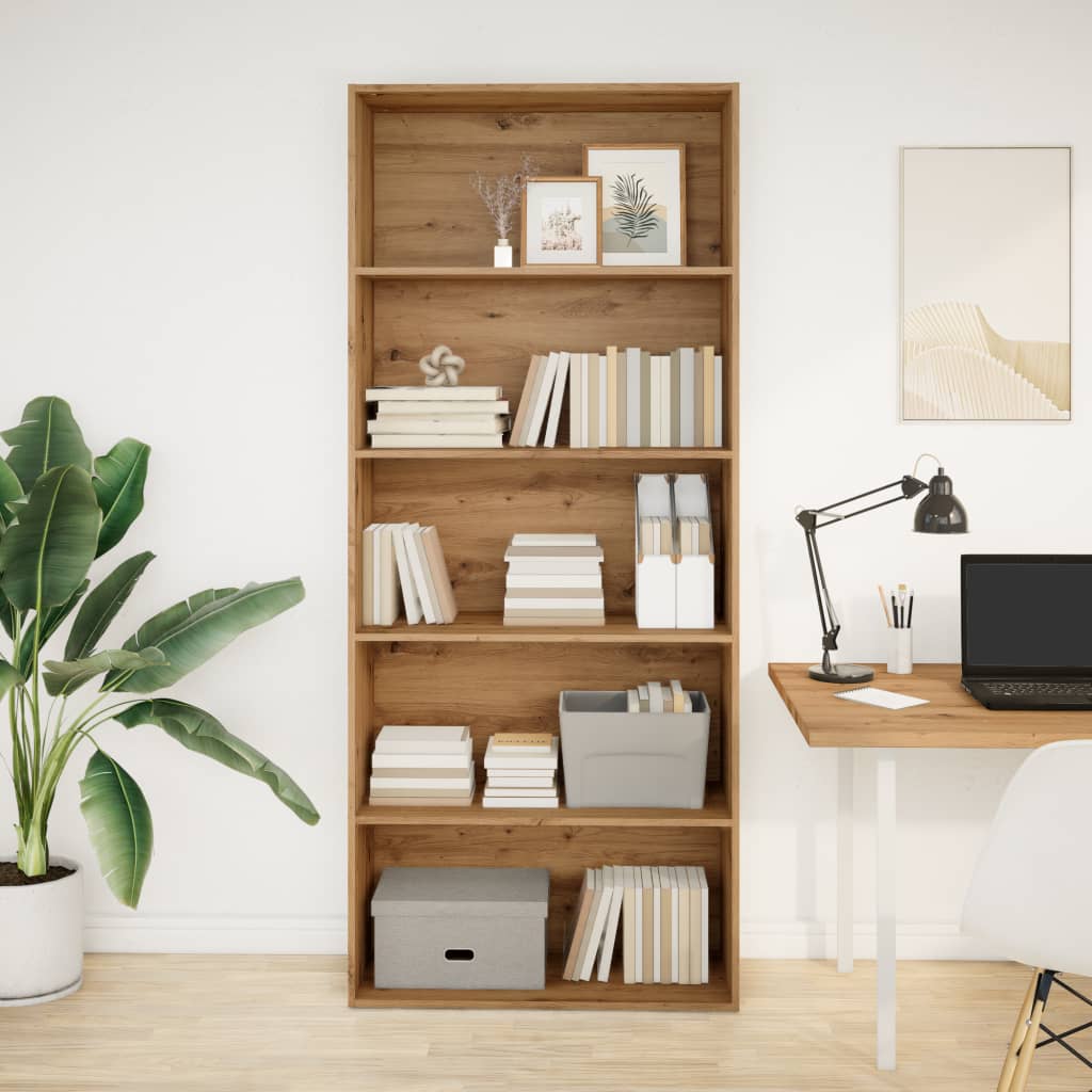 Bibliothèque pour Séjour en Bois Marron H. 189 x l. 80 x P. 30 cm - 2