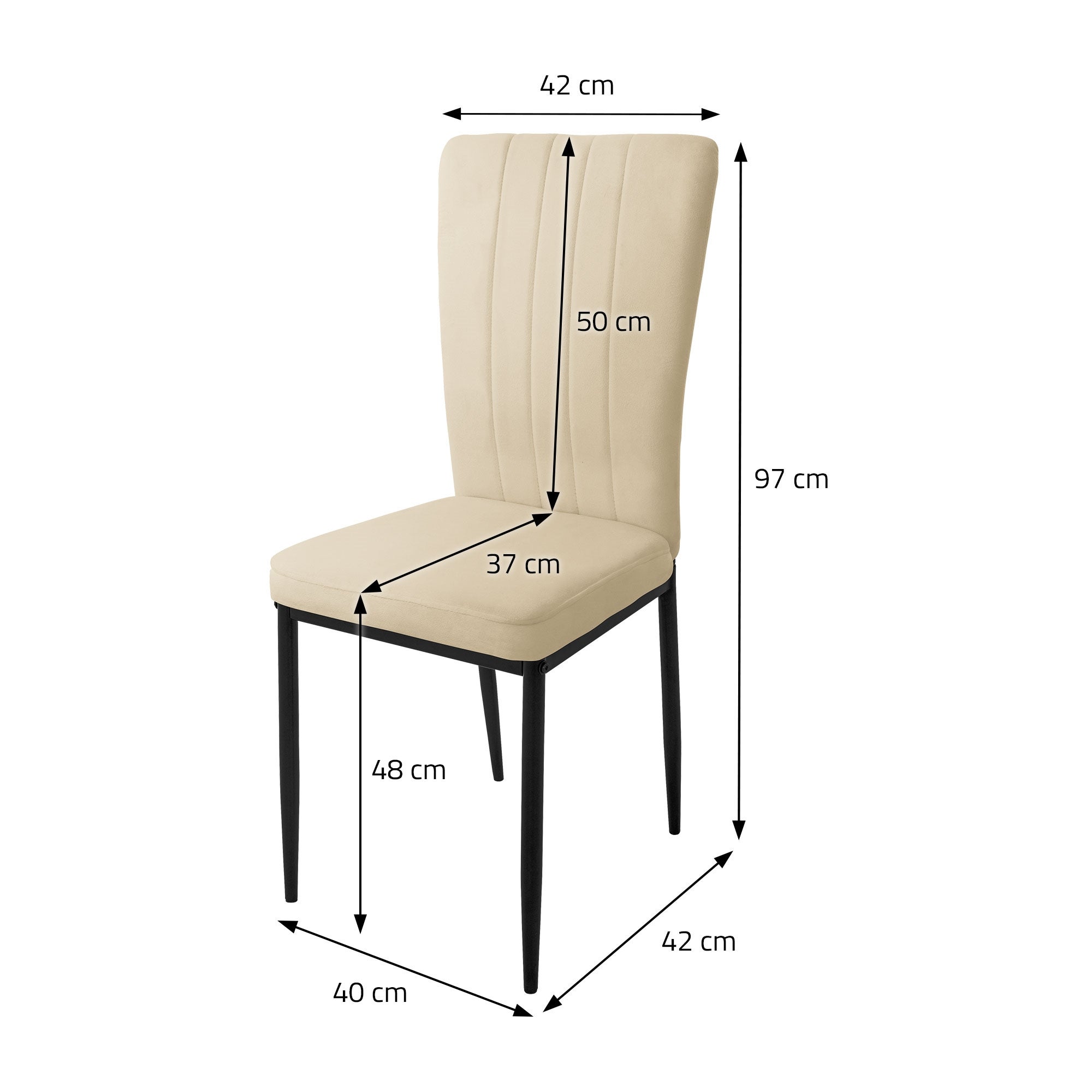 Conjunto de 4 cadeiras de jantar em tons de castanho com capa de veludo e pernas de metal Cadeira de cozinha ML Design - 6