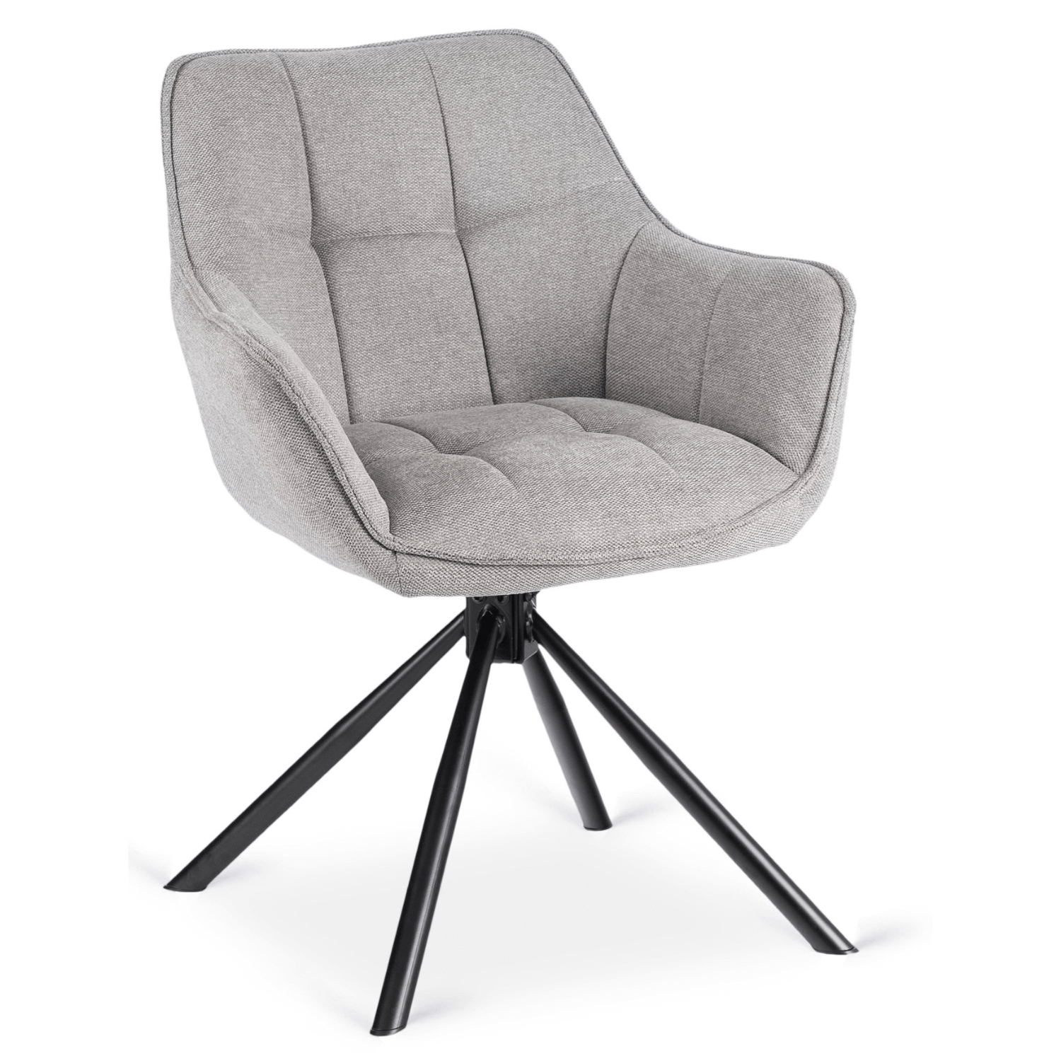 Krzesło Tapicerowane Obrotowe Kubełkowe Do Jadalni Salonu Szare PEONY 2