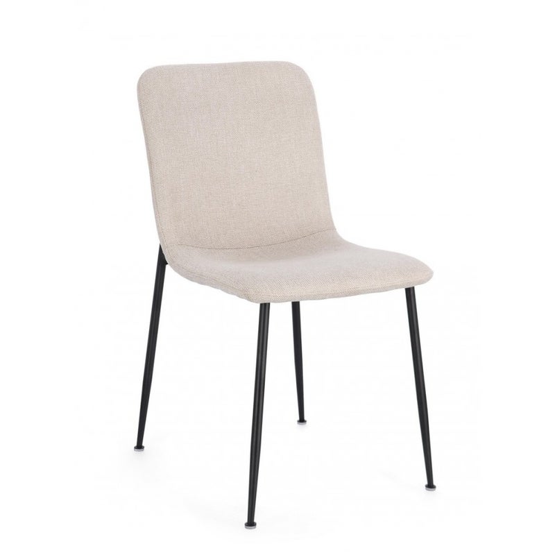 Zestaw 2 krzeseł do jadalni z włókna syntetycznego, beżowych