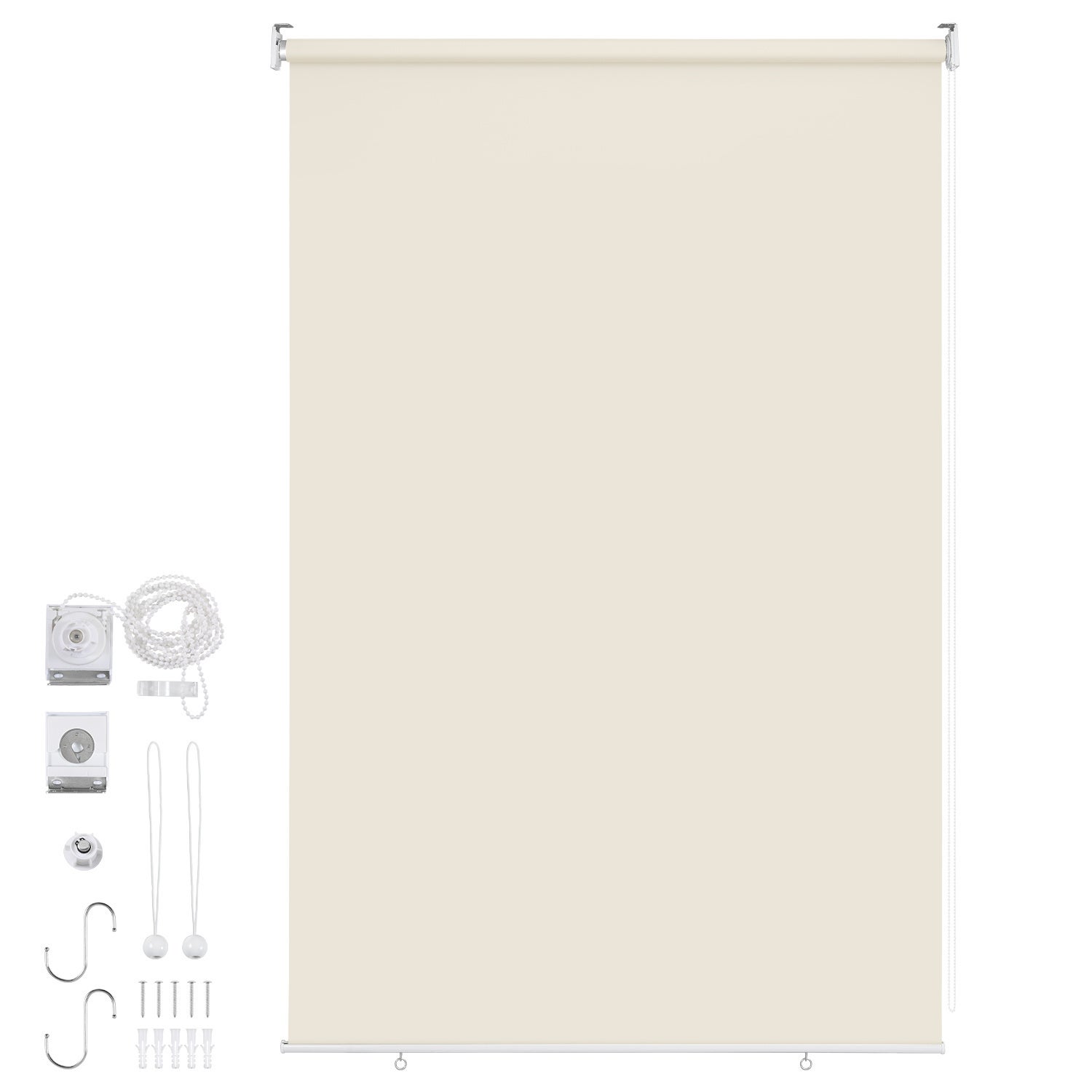 Zestaw 2 Rolety Pionowe 160x240 cm na Balkon Brise Vista Tela Wodoodporna Ociemniająca 80% Beżowy Fixation