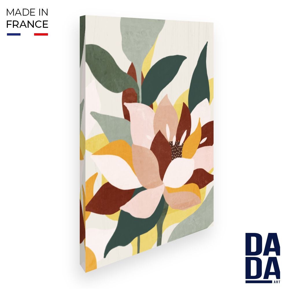 Tableau Toile 50x70 Cm Fleurs Plantes Pastel - Décoration Murale Moderne, Salon Chambre