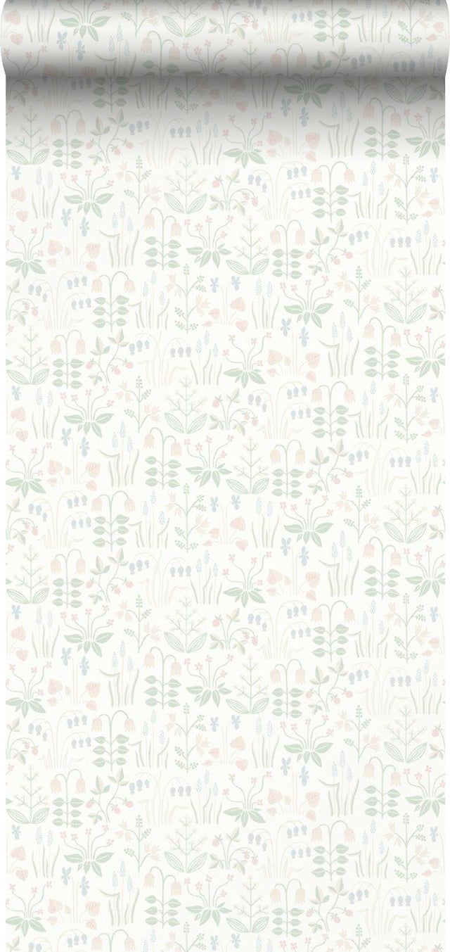 Papier peint fleurs des champs pastel - 53 cm x 10.05 m - Borastapeter