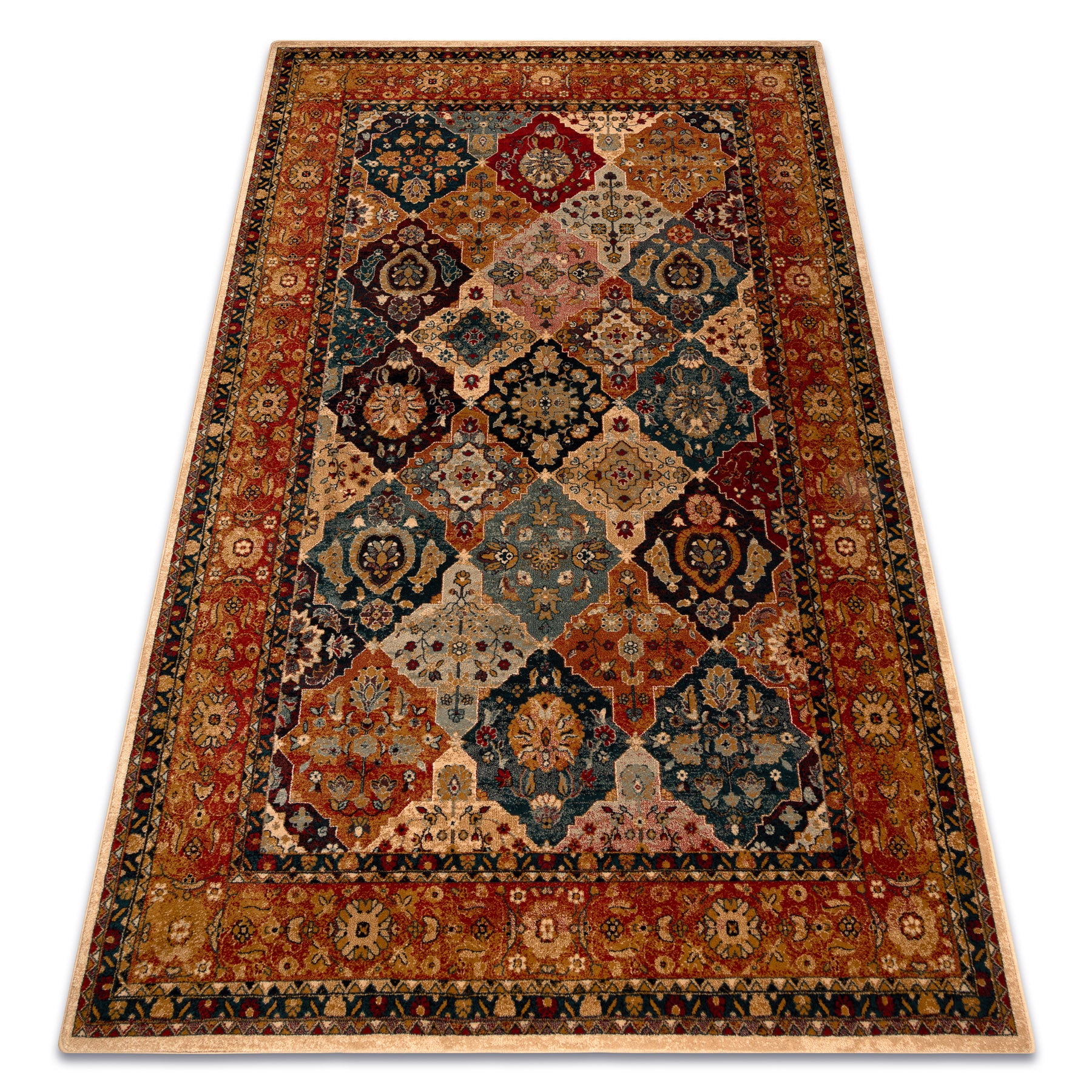 Dywan wełniany POLONIA Azer ramka orientalny czerwony 170x235 cm