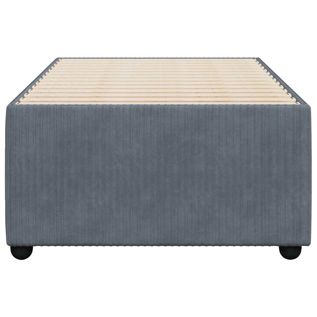 Cadre de lit sans matelas gris foncé 100x200 cm velours - 4