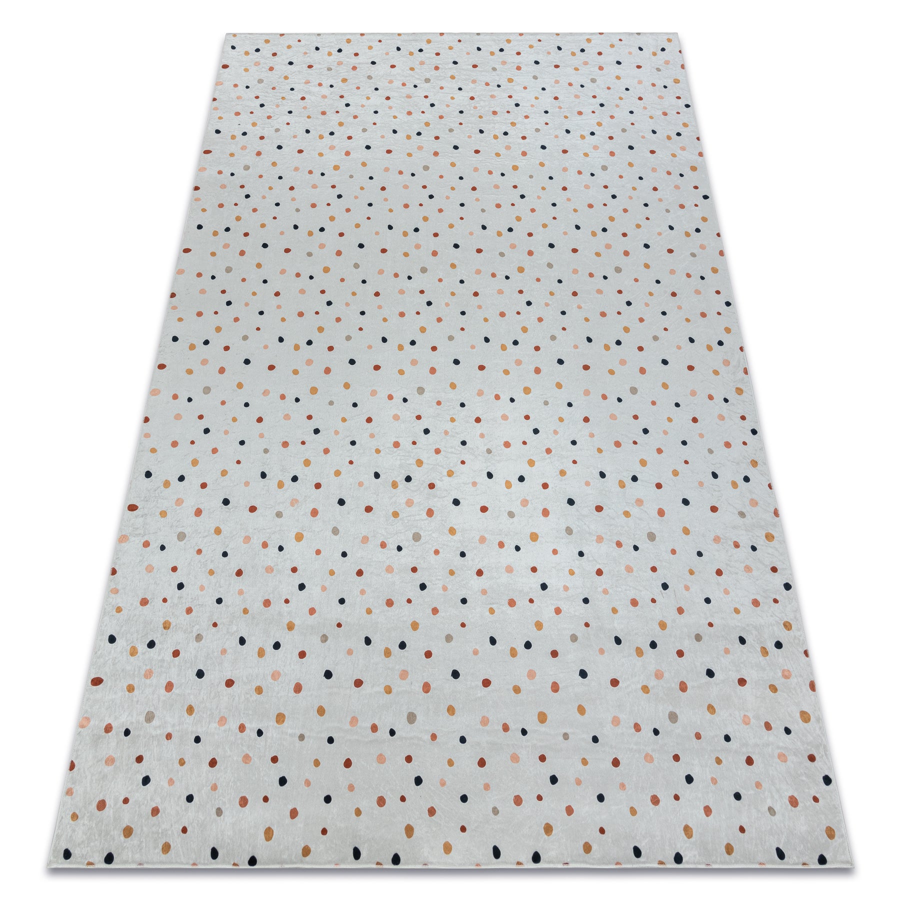 Dywan do prania BAMBINO 47890 Kropki dla dzieci, antypoślizgowy - biały / brązowy 80x150 cm