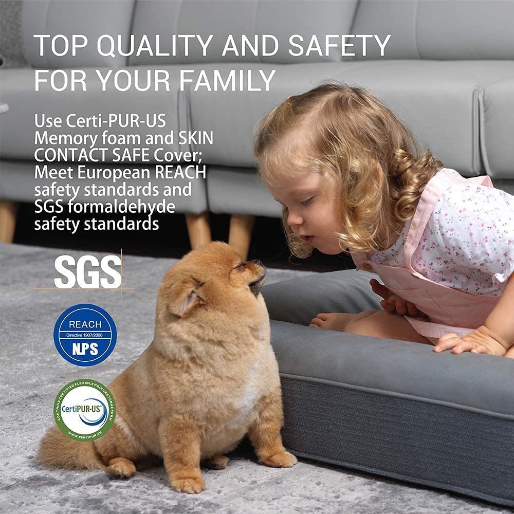 Materasso Ortopedico per Cani con Memoria di Forma Infusa di Gel, Comfort Rinfrescante, Design Ergonomico, 66×48×15cm - 4