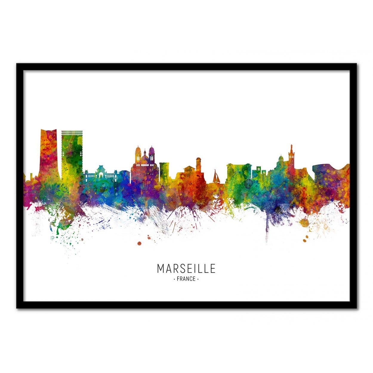 Art-Poster - Strasbourg France Skyline (Colored Version) - Michael Tompsett - con cornice nera 50 x 70 cm | Leroy Merlin Art-Poster - Strasbourg France Skyline (Colored Version) - Michael Tompsett - con cornice nera 50 x 70 cm | Leroy Merlin