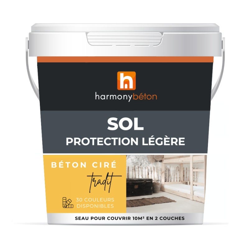 Béton ciré sol - Kit complet protection légère - Béton TRADIT 5 m² ...