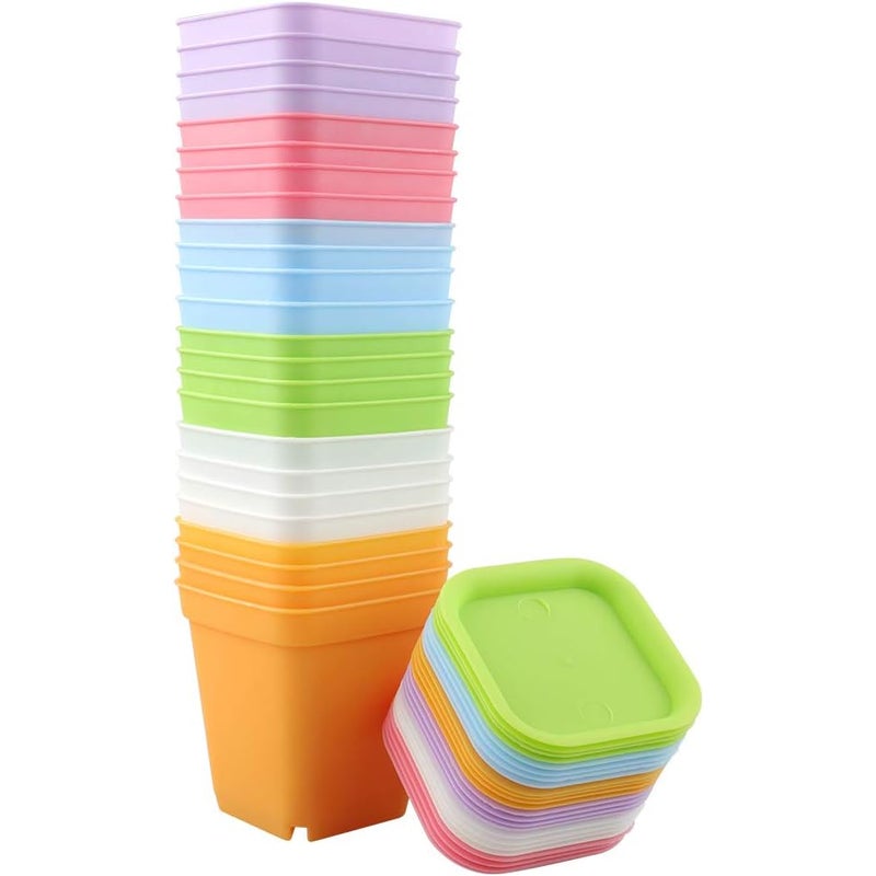 Zestaw 24 plastikowych doniczek 7x7 cm na sukulenty i małe doniczki