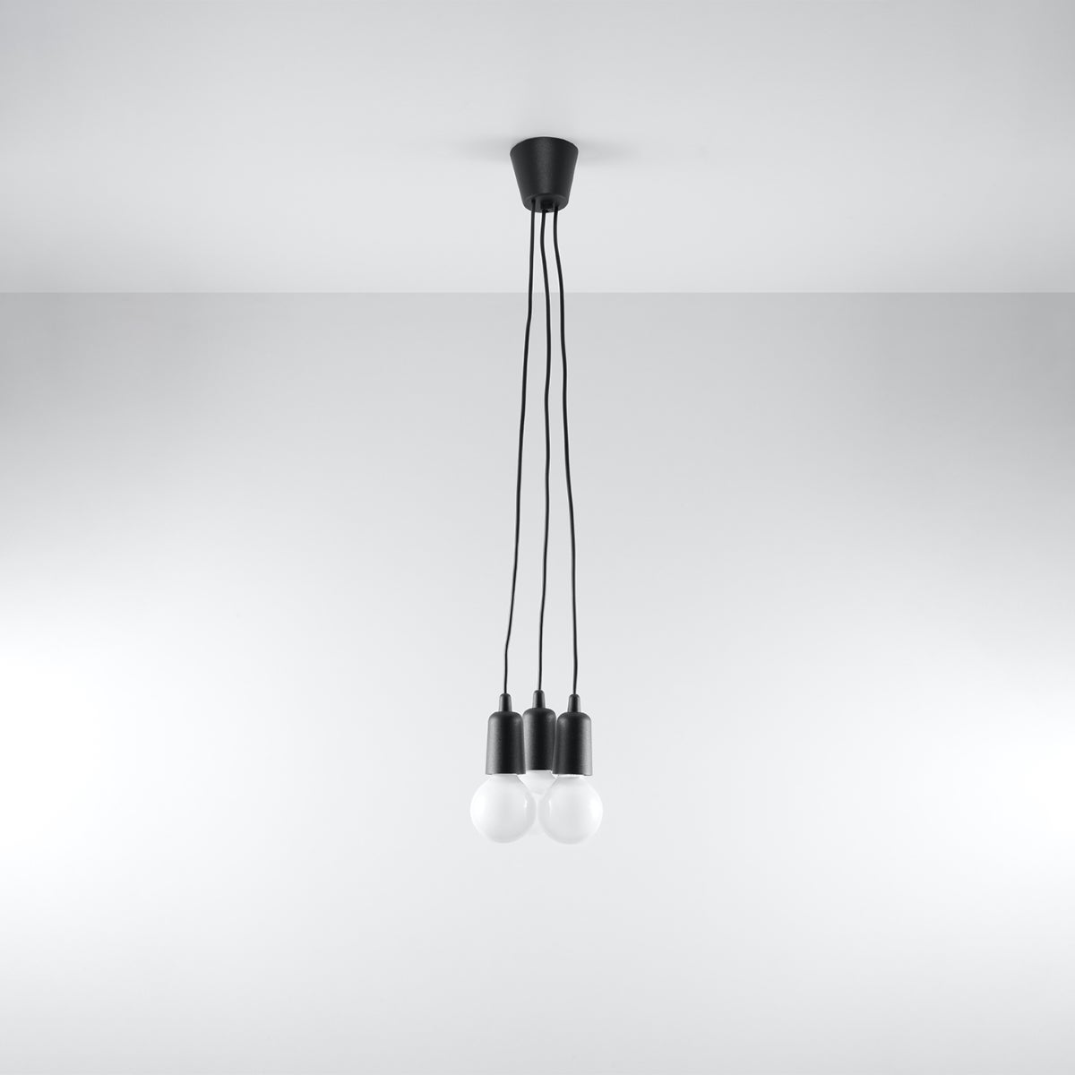 Lampa wisząca ASTIS 3 czarna LED 4000K - 15x15x90cm Sollux