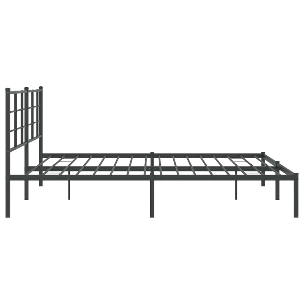 Estructura cama sin colchón con cabecero metal negro 183x213 cm vidaXL - 6