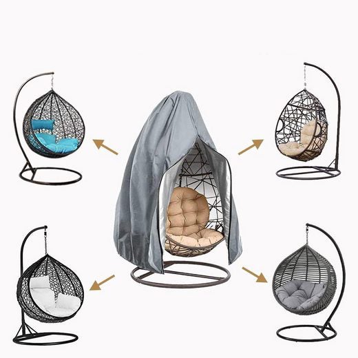Housse de protection contre la poussière pour balançoire extérieure de jardin, 200*230 cm avec fermeture éclair + sac de rangement (gris 210D) - 2