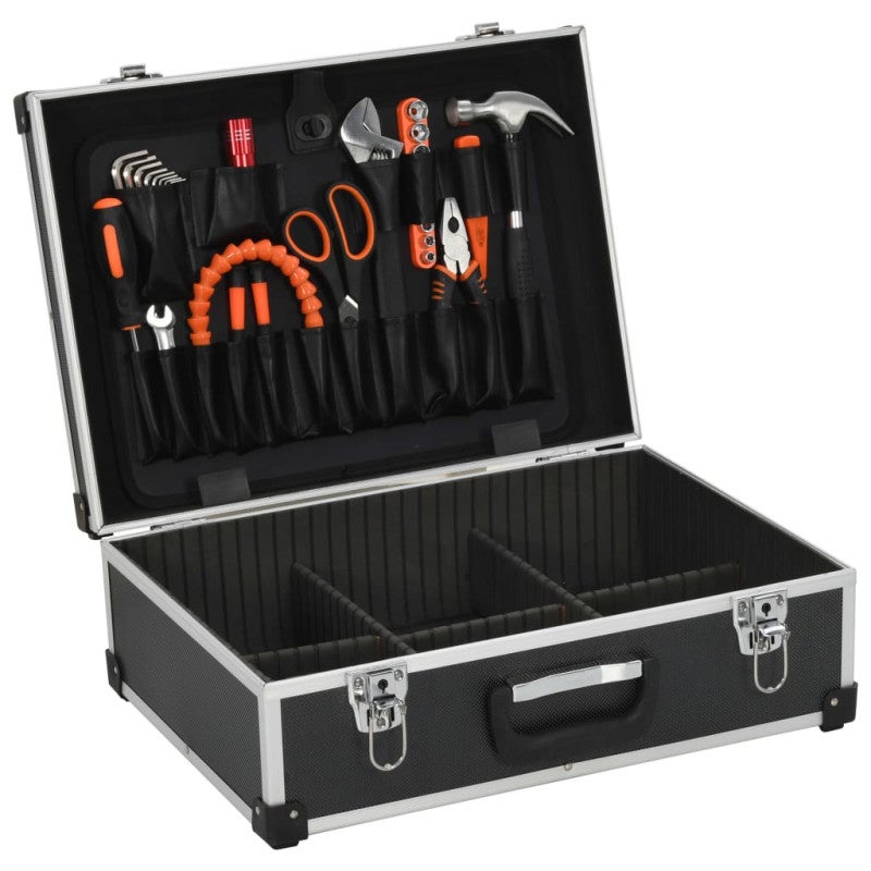 Valise à outils 46 x 33 x 16 cm Noir Aluminium - 2