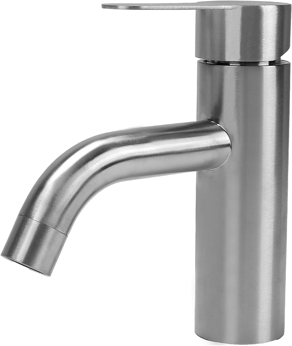 Srebrna bateria łazienkowa, bateria wannowa, bateria umywalkowa, bateria umywalkowa, bateria umywalkowa ze stali nierdzewnej z zakrzywion�� wylewką
