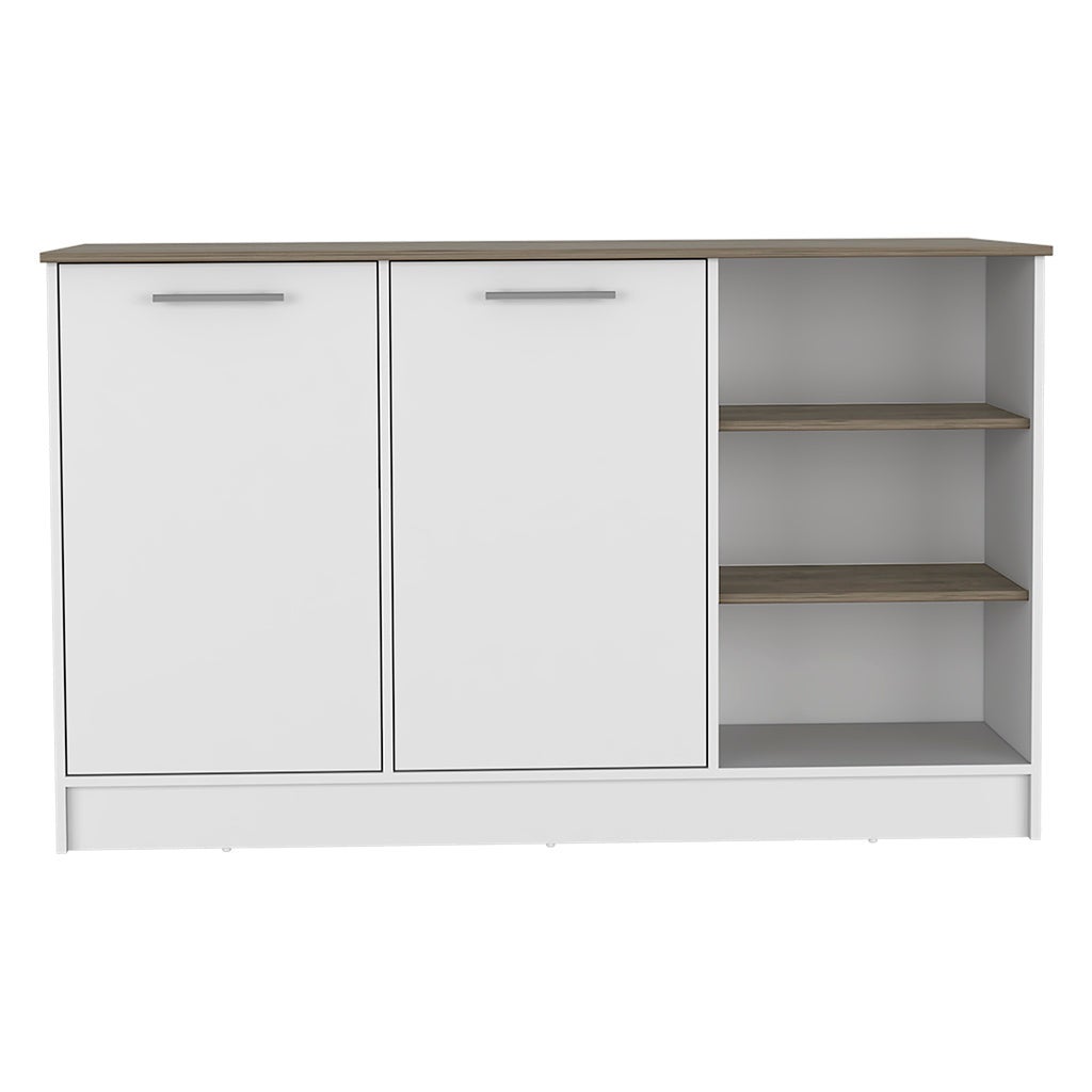 Tuhome Concept Isla De Cocina Ginger De 150 Cm, Y Roble Blanco/Oscuro , Leroy Merlin